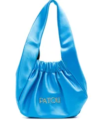 Patou Satin-Shopper mit Logo Blau