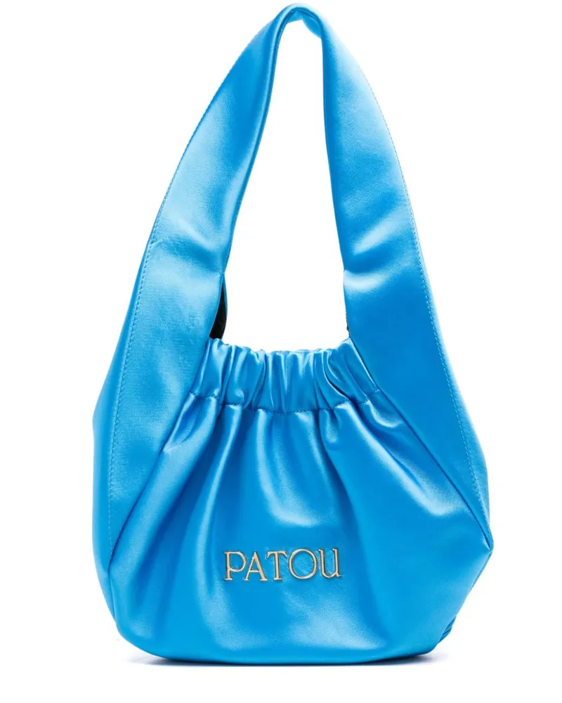 Patou Satin-Shopper mit Logo - Blau Blau
