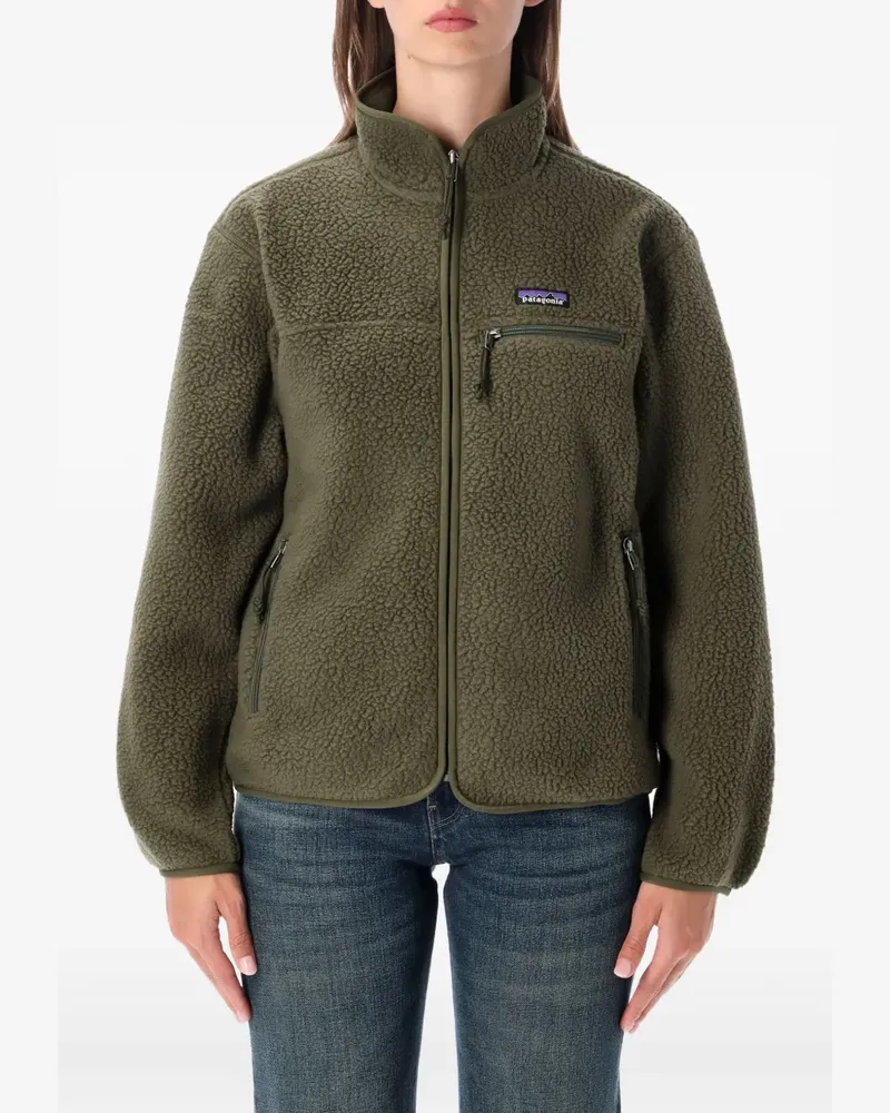 Patagonia Fleecejacke mit Logo-Patch - Grün Grün