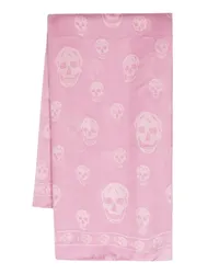 Alexander McQueen Seidenschal mit Totenkopf-Print Rosa