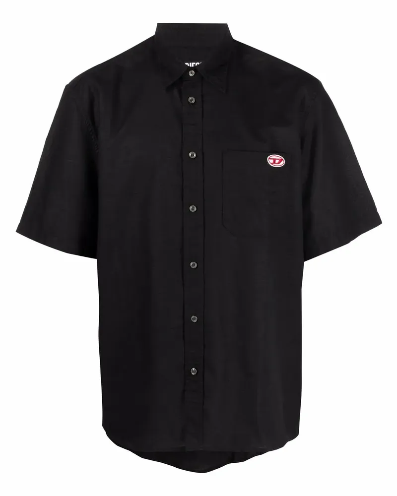 Diesel Hemd mit Logo-Patch - Schwarz Schwarz