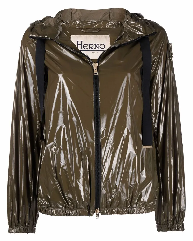 Herno Kapuzenjacke mit Glanzeffekt - Grün Grün