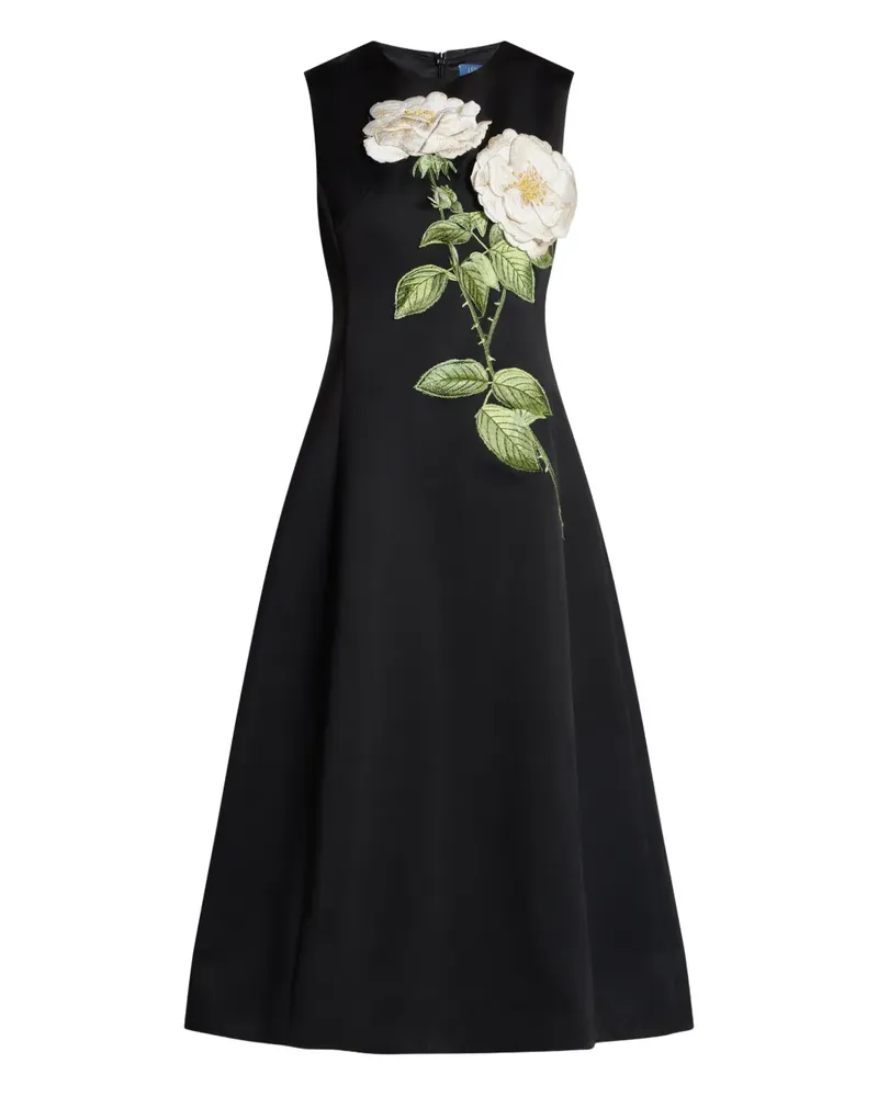 LEO LIN Ärmelloses Cleo Kleid mit Blumendetail - Schwarz Schwarz