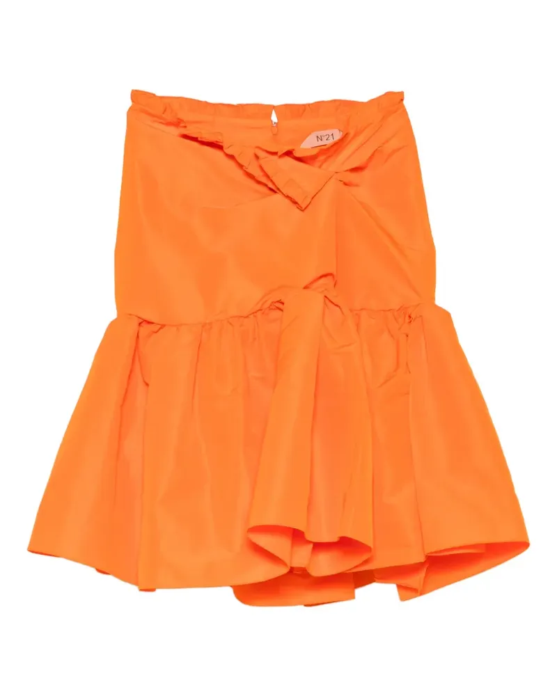 N° 21 ruffled-trim knotted skirt - Orange Orange