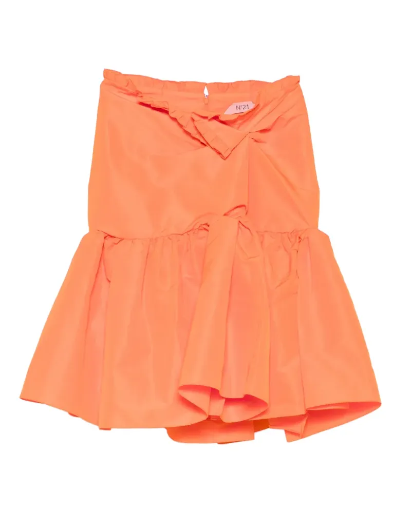 N° 21 ruffled-trim knotted skirt - Orange Orange