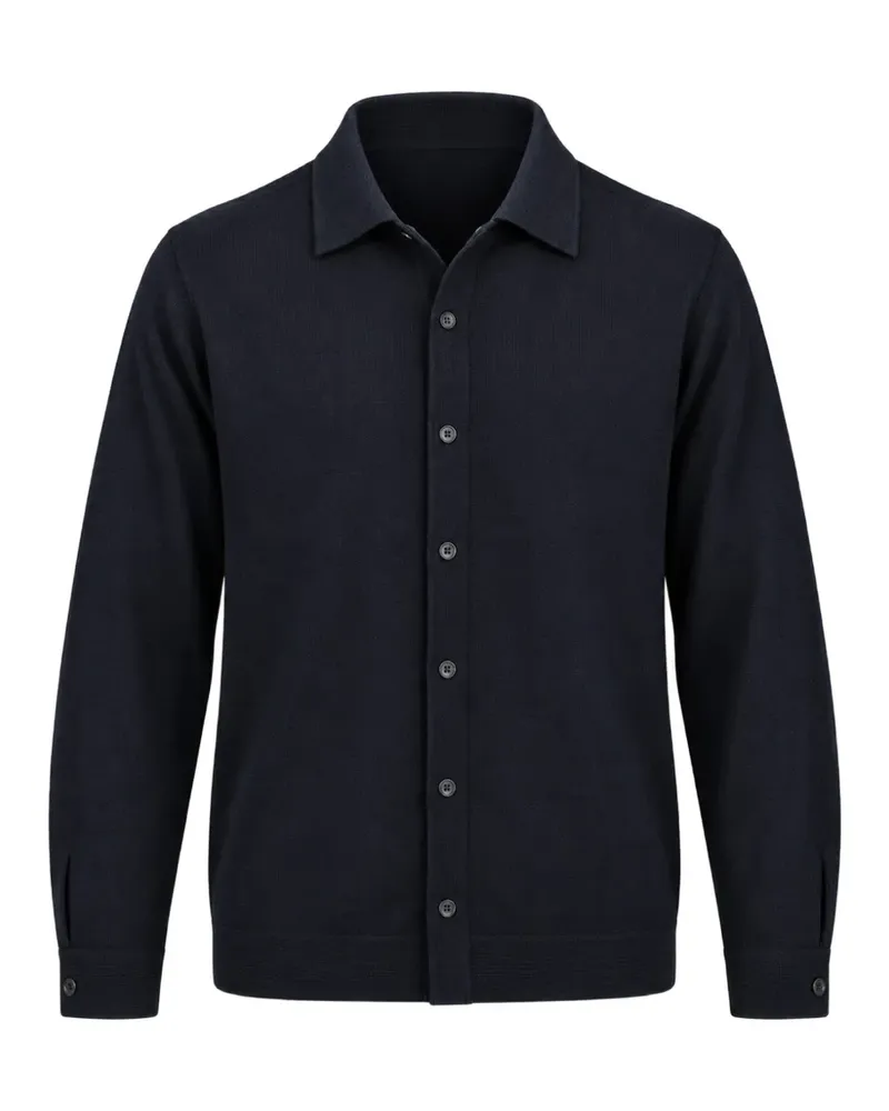 Roberto Collina Cardigan aus Merinowolle mit Knopfleiste - Blau Blau