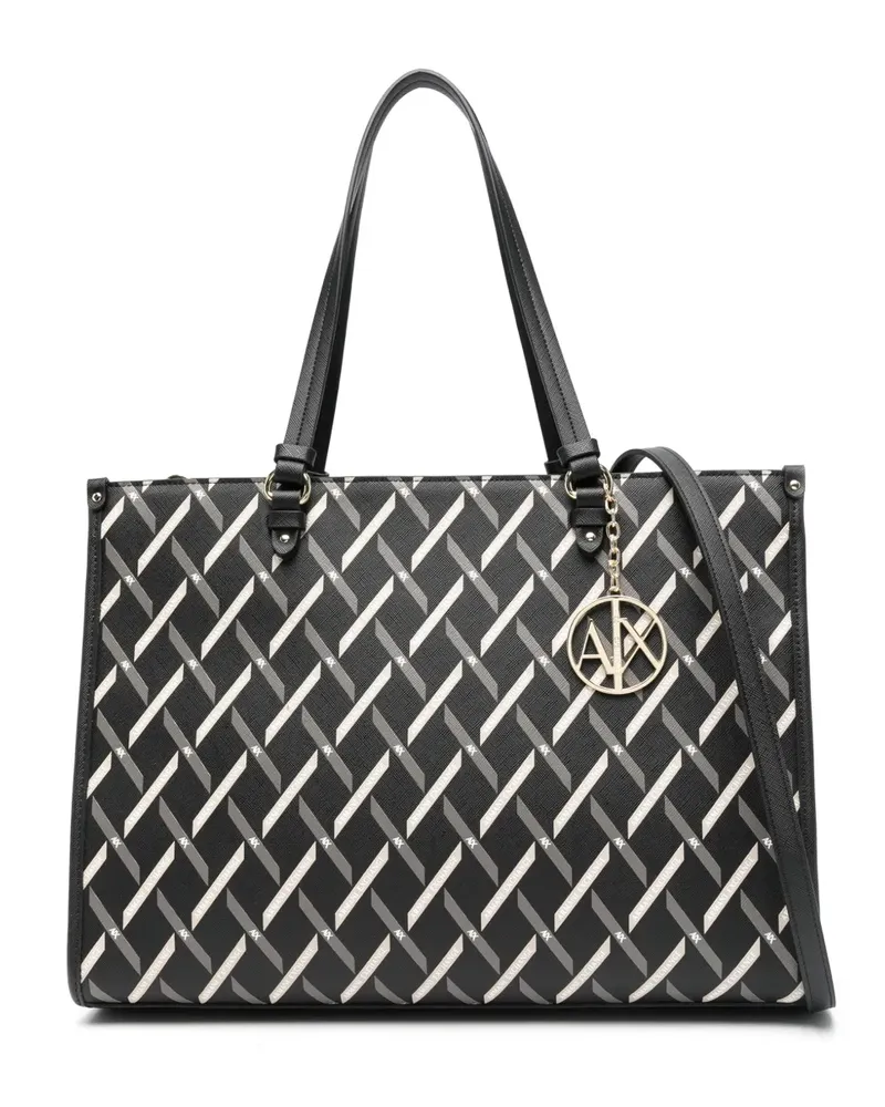 Armani Exchange Shopper mit Logo-Anhänger - Schwarz Schwarz