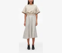 Midikleid mit kurzen Ärmeln - Nude