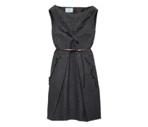 Ungesäumtes Minikleid mit U-Boot-Ausschnitt - Grau