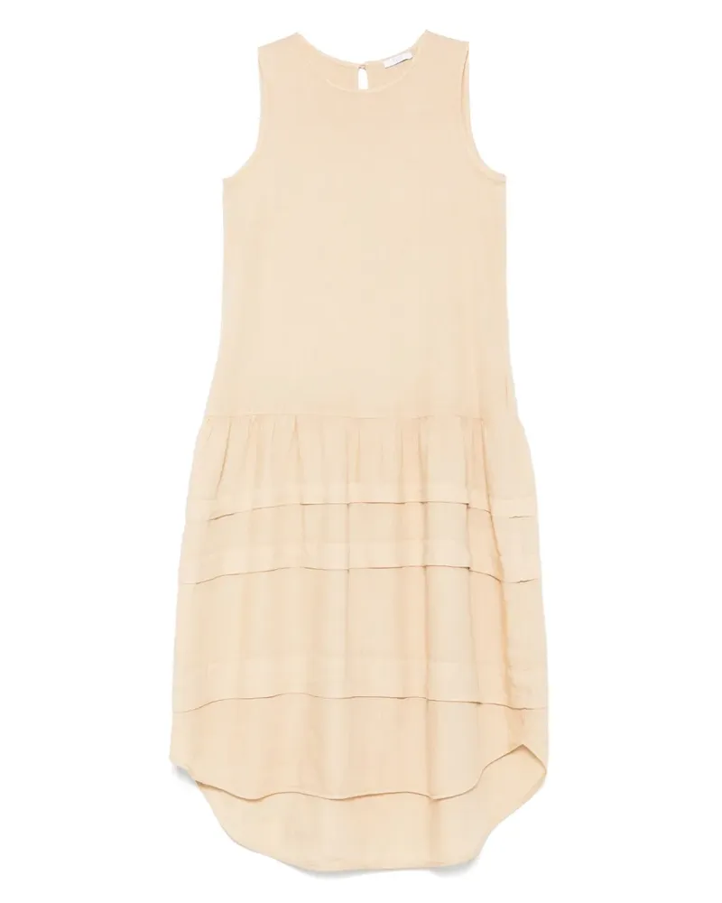 Peserico Midikleid aus Leinen - Nude Nude