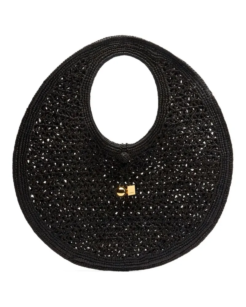 Jacquemus Le Rond Spiaggia Bast-Schultertasche - Schwarz Schwarz