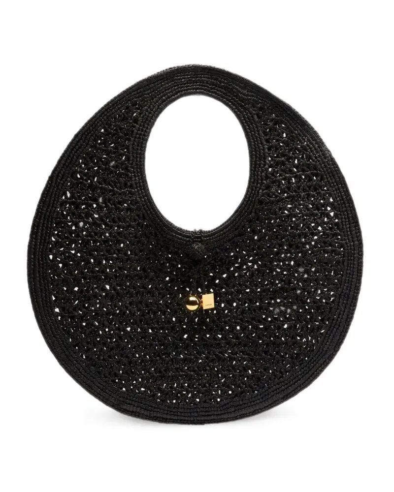 Jacquemus Le Rond Spiaggia Bast-Schultertasche - Schwarz Schwarz