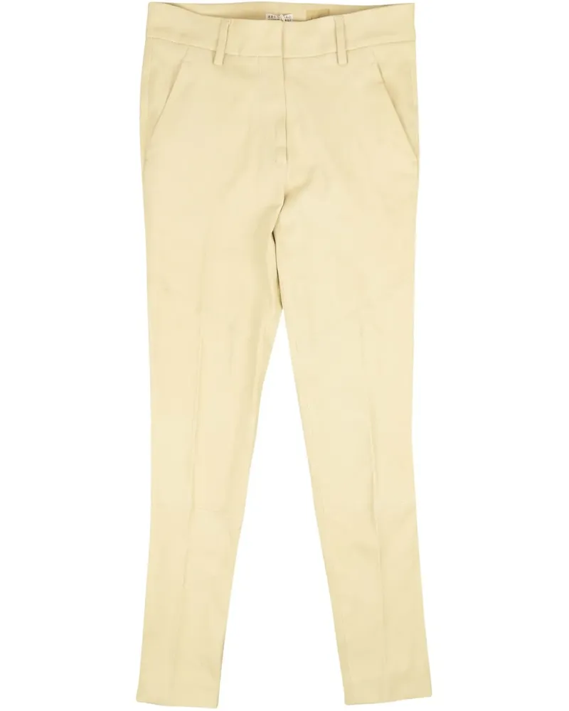 Brunello Cucinelli Skinny-Hose aus Leder - Nude Nude