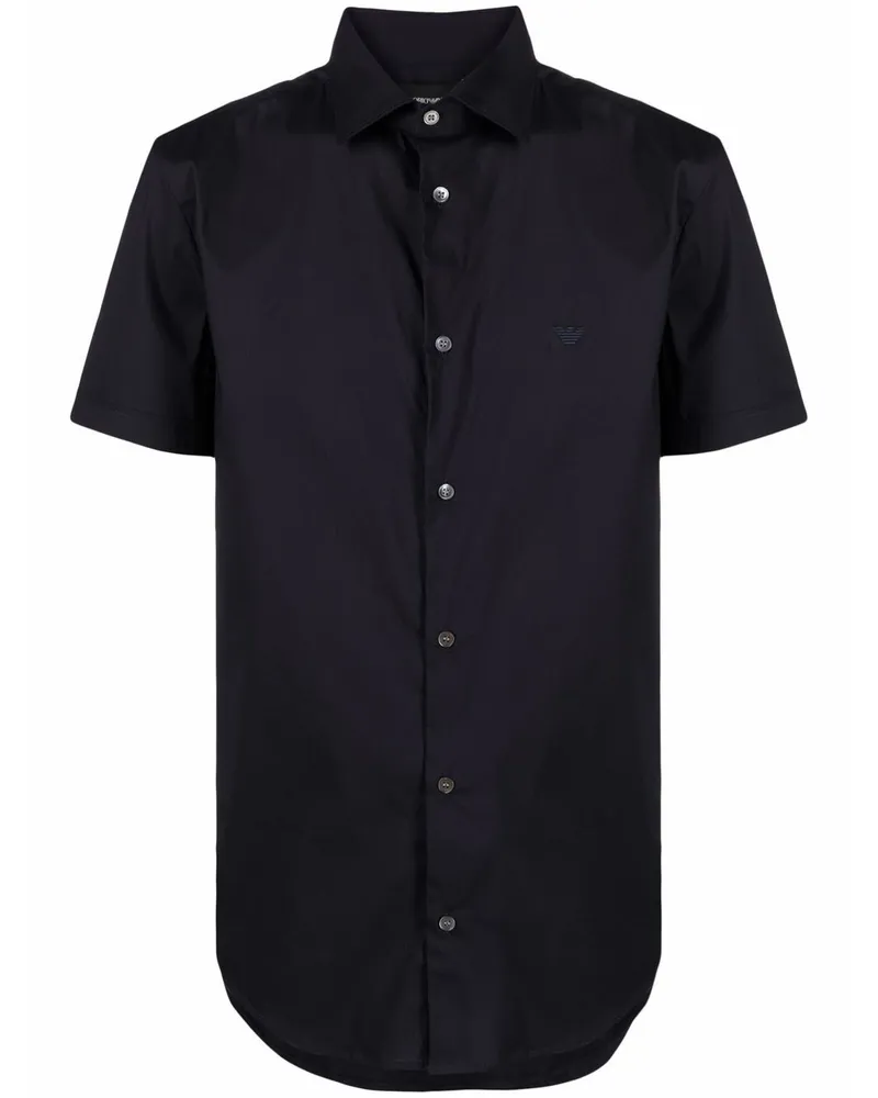 Emporio Armani Hemd mit Logo-Stickerei - Blau Blau