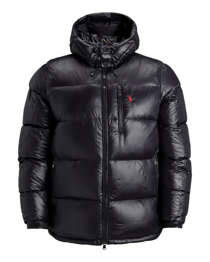 Ralph Lauren The Gorham Glossed Daunenjacke mit Kapuze - Schwarz Schwarz