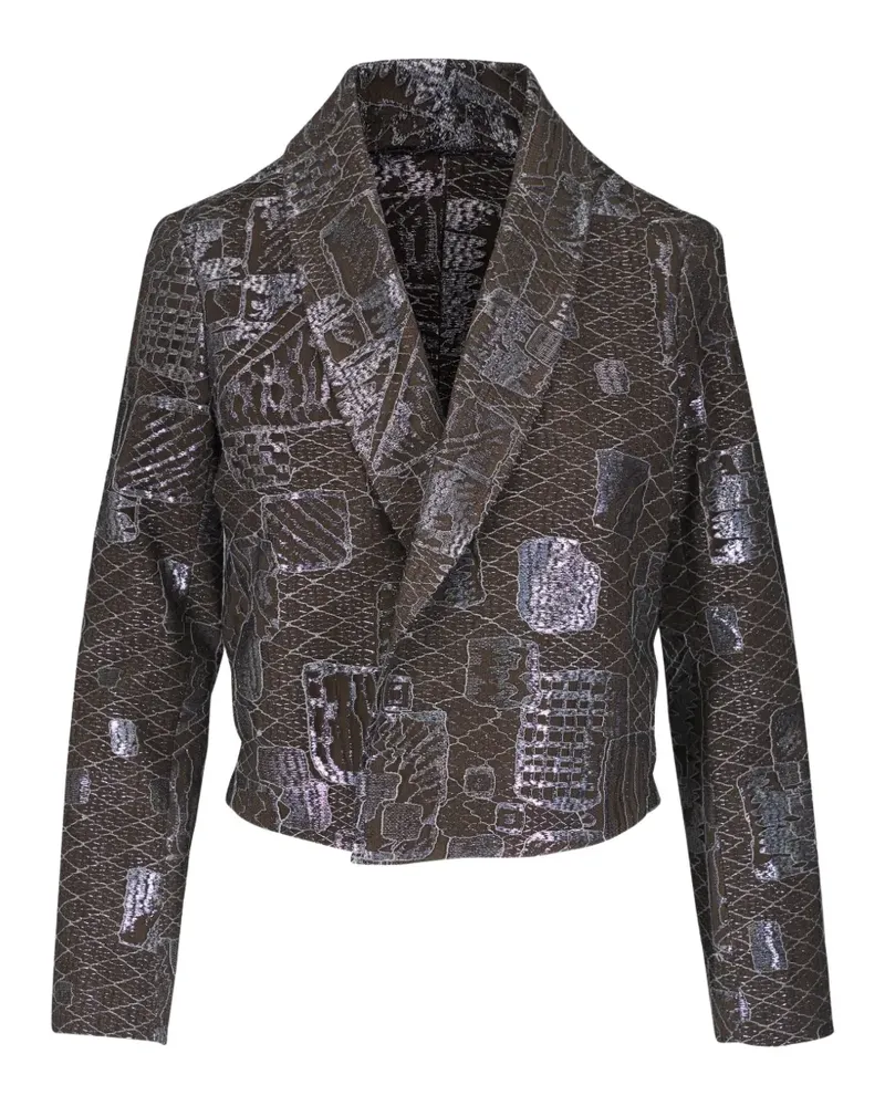 Peter Cohen patterned shawl-collar jacket - Braun Braun