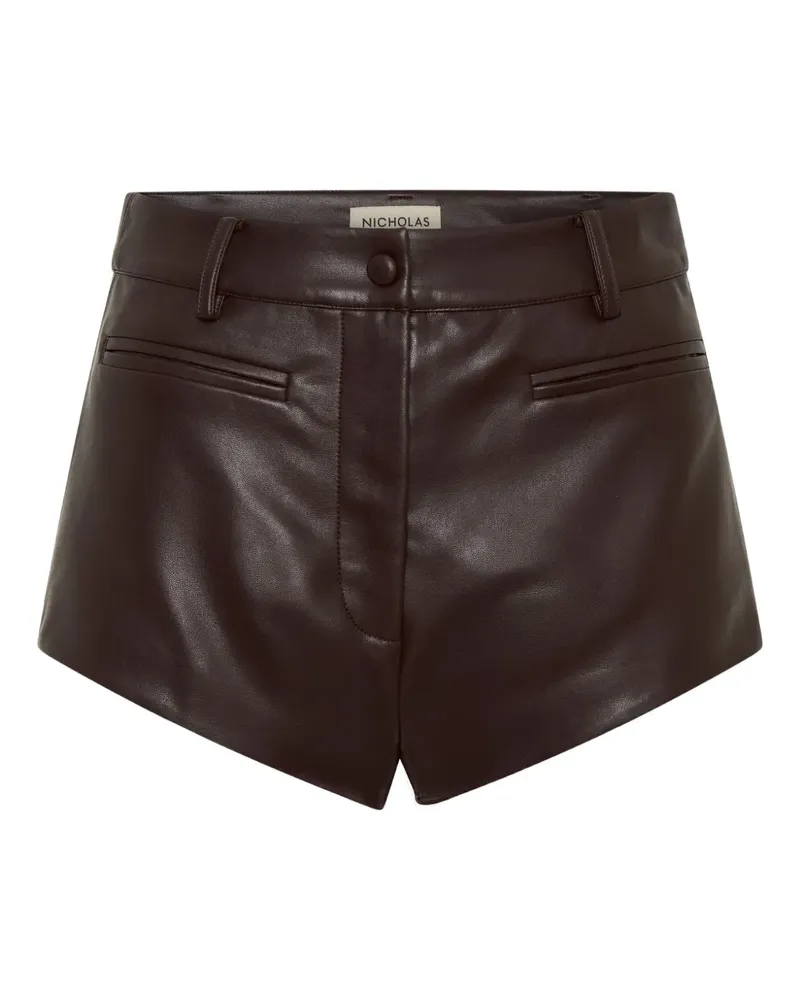 NICHOLAS Tala faux-leather shorts - Braun Braun
