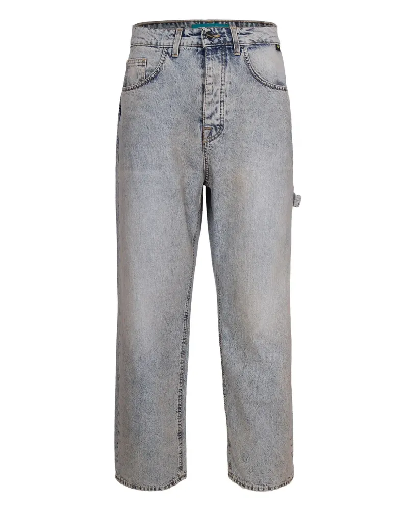 BARROW embroidered-logo cotton jeans - Blau Blau