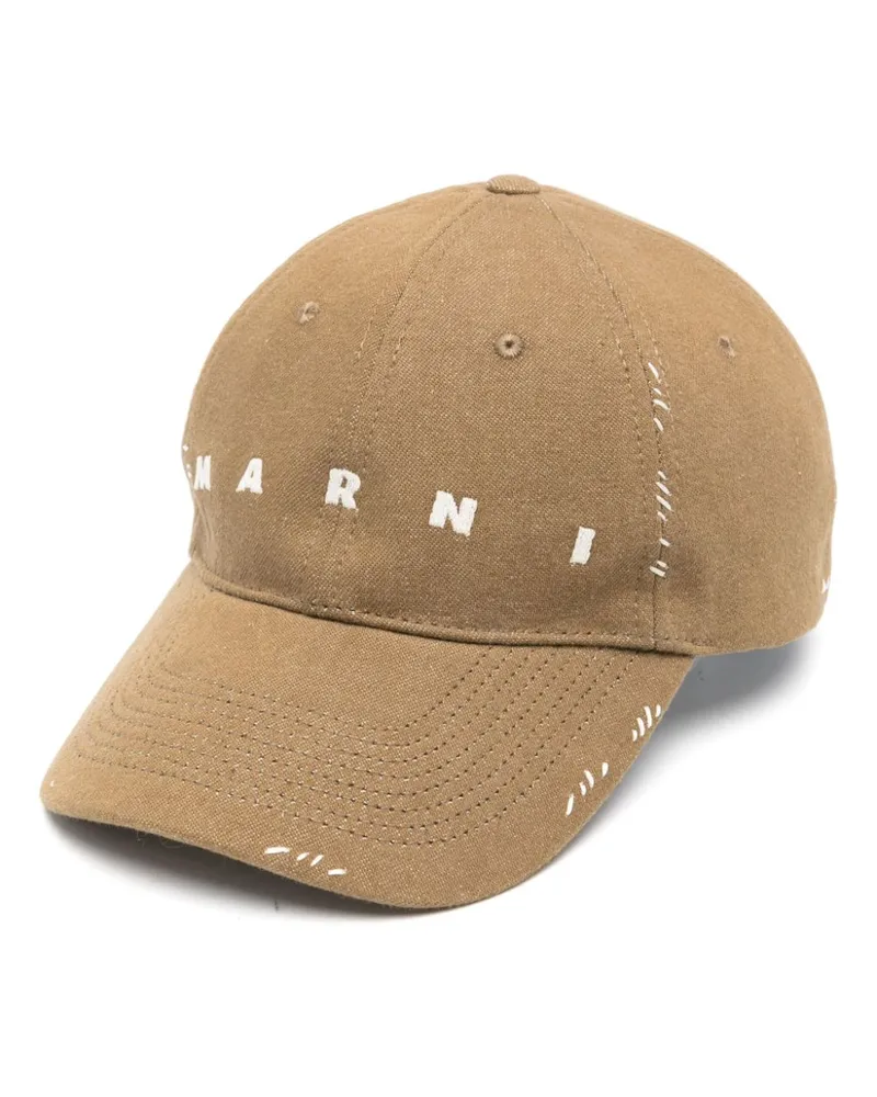 Marni Mütze mit Logo-Stickerei - Grün Grün