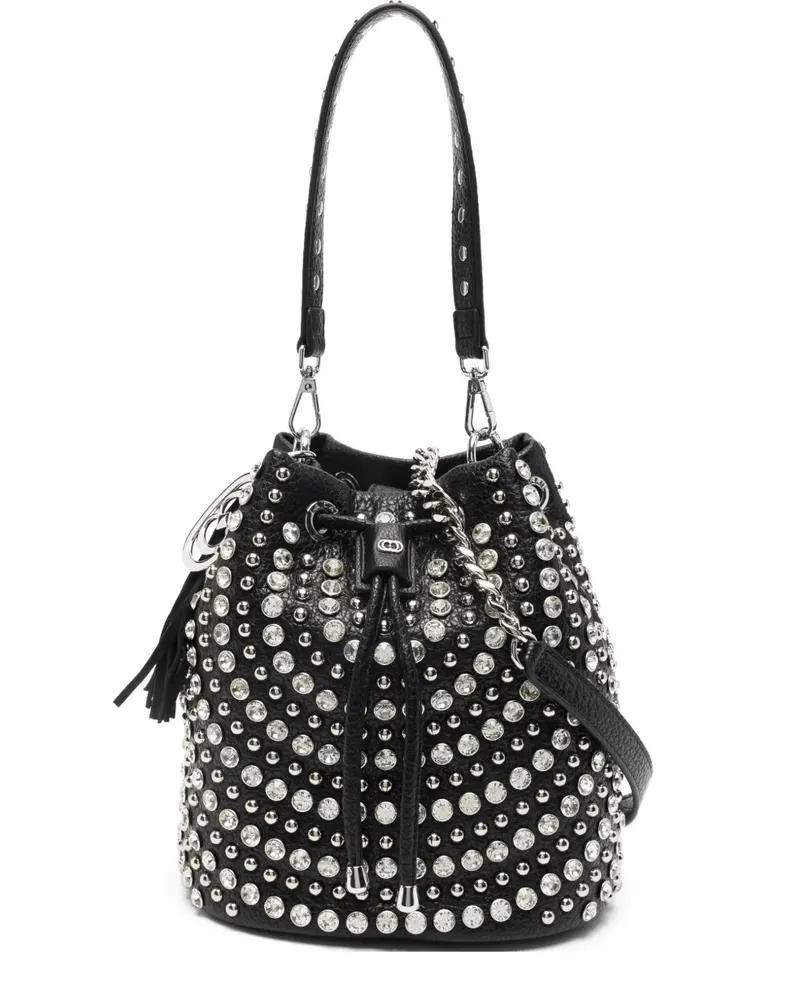 LA CARRIE Andromeda studded tassel bucket bag - Schwarz Schwarz