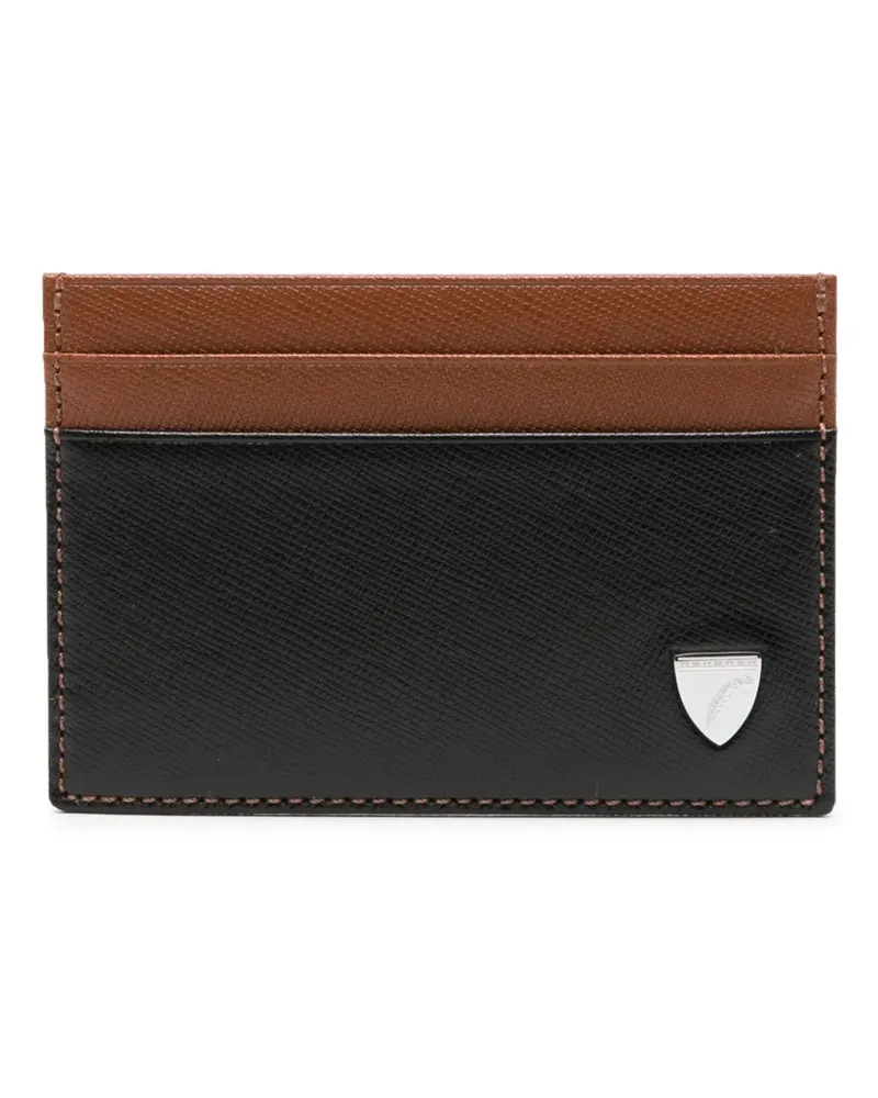 Aspinal of London Kartenetui mit Logo-Schild - Schwarz Schwarz