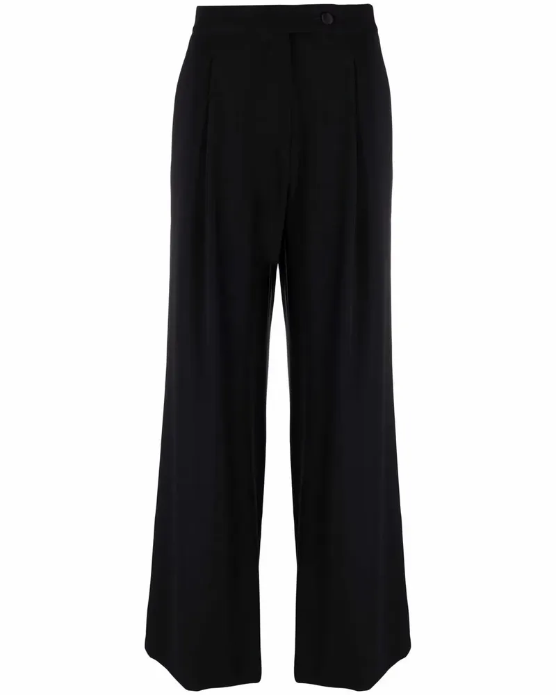 Emporio Armani Taillenhose mit weitem Bein - Schwarz Schwarz