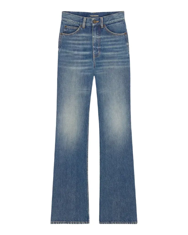 Saint Laurent Gerade Clyde Jeans mit hohem Bund - Blau Blau