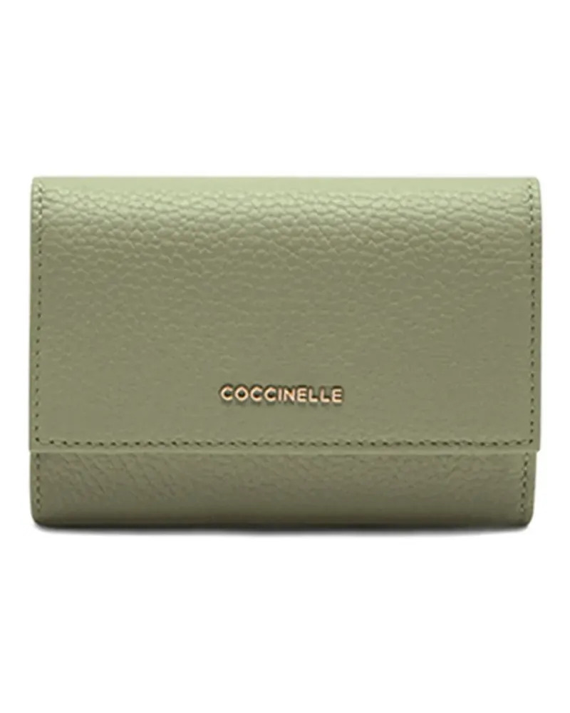 Coccinelle Portemonnaie aus Metallic-Leder - Grün Grün