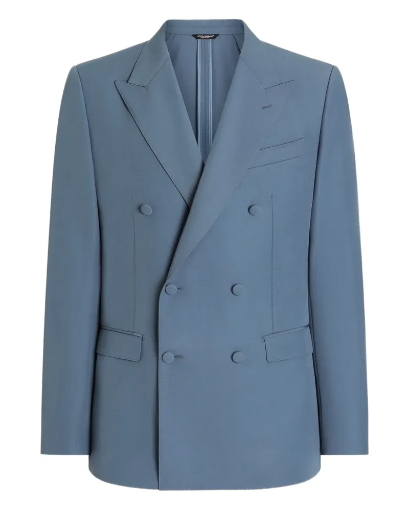 Dolce & Gabbana Doppelreihiges Sakko mit Gürtel - Blau Blau