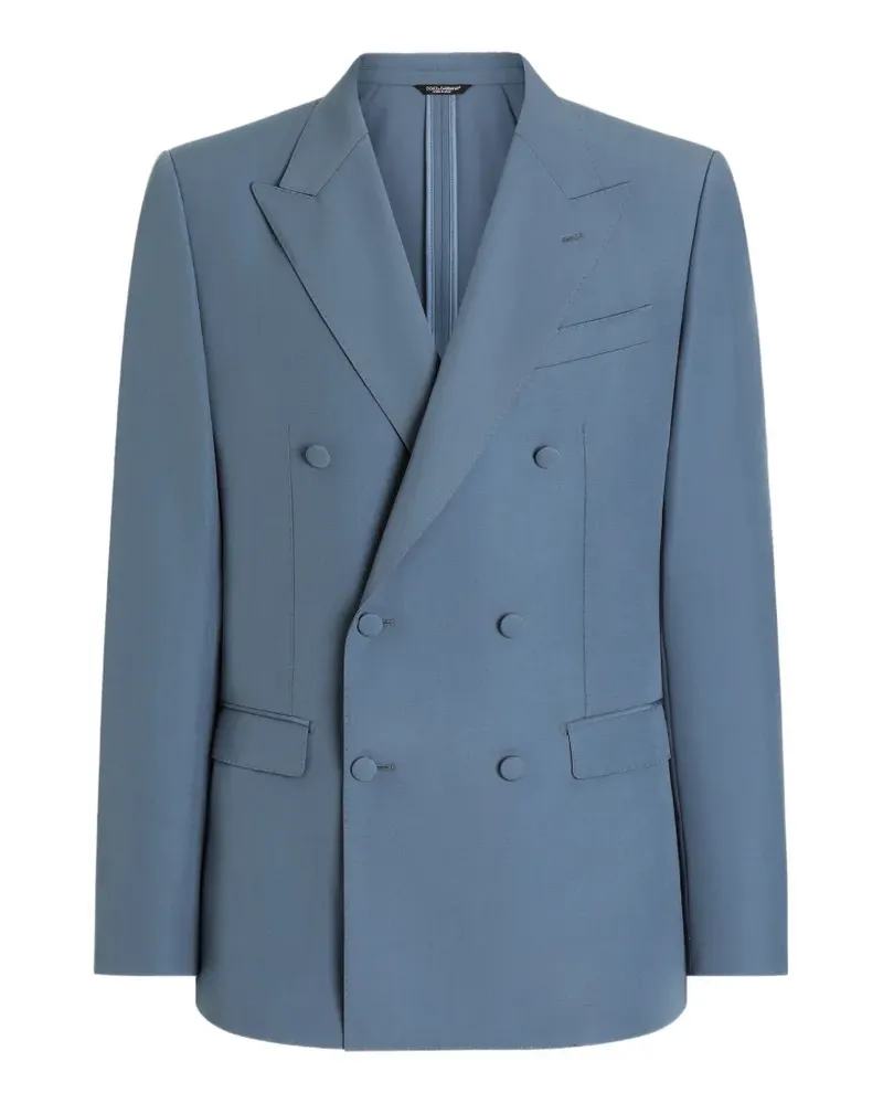 Dolce & Gabbana Doppelreihiges Sakko mit Gürtel - Blau Blau