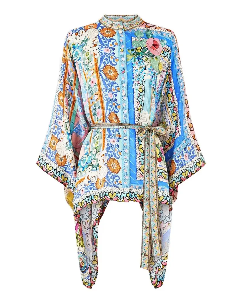 Camilla Navàs nouveau button scarf blouse - Blau Blau