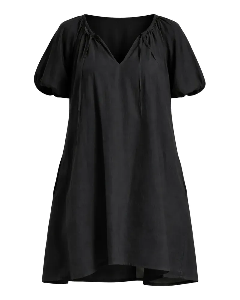 Seafolly Australia Puffärmel-Kleid mit V-Ausschnitt - Schwarz Schwarz