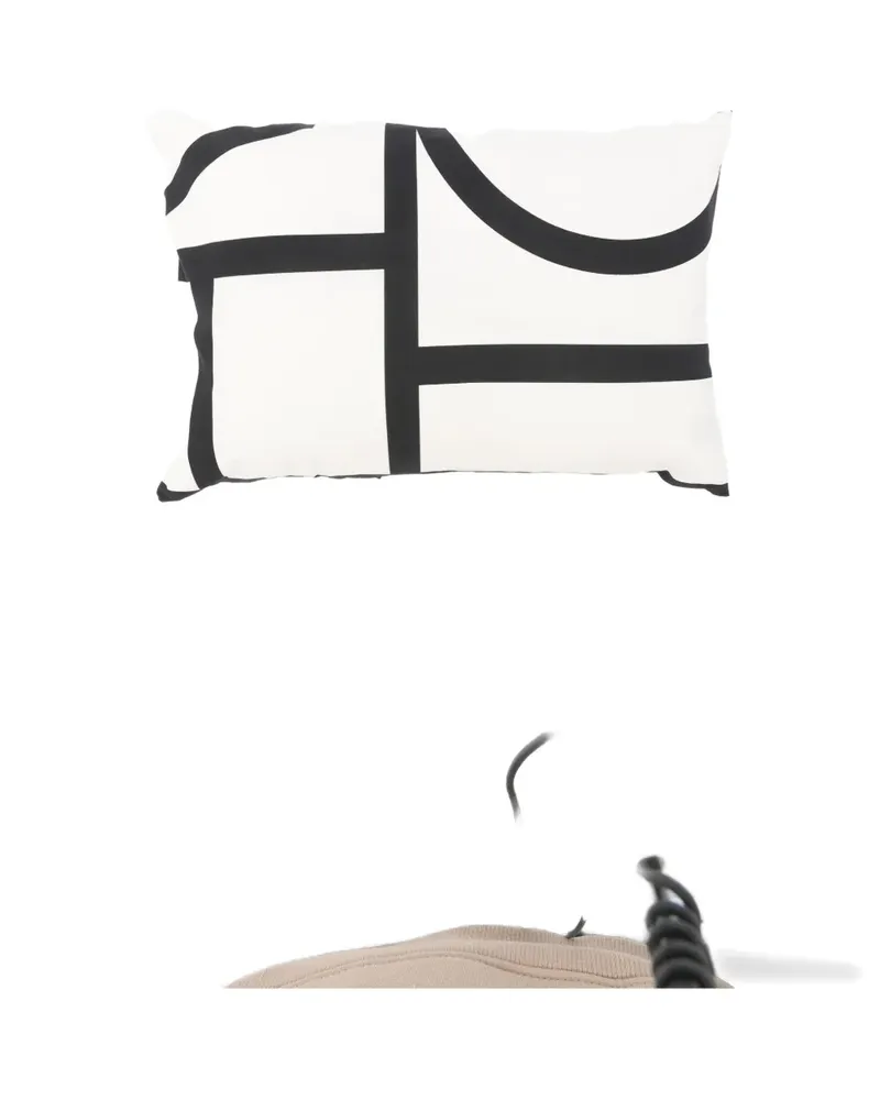 Totême geometric-print pillow - Nude Nude