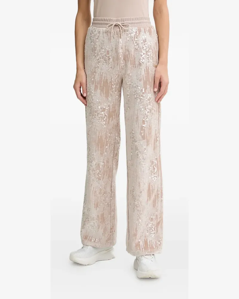 Guess sequin-embellished drawstring track pants - Nude Nude