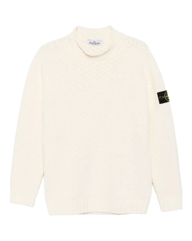 Stone Island Pullover mit Kompass-Patch - Weiß Weiß