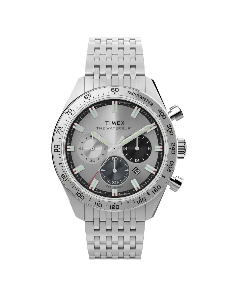 Timex Waterbury Chronograph 41mm - Grau Grau