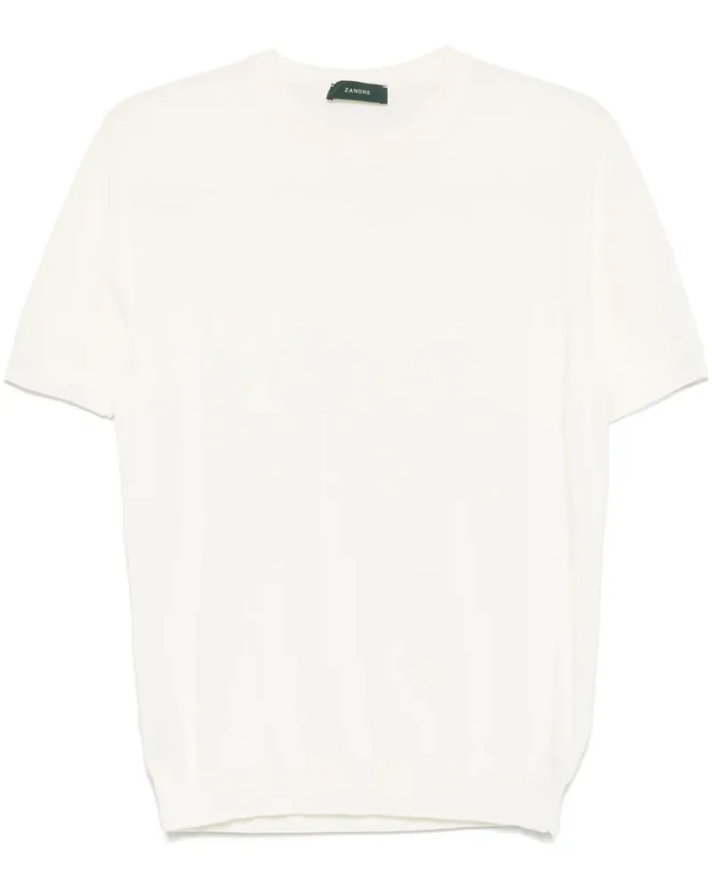 Zanone Gestricktes T-Shirt - Weiß Weiß