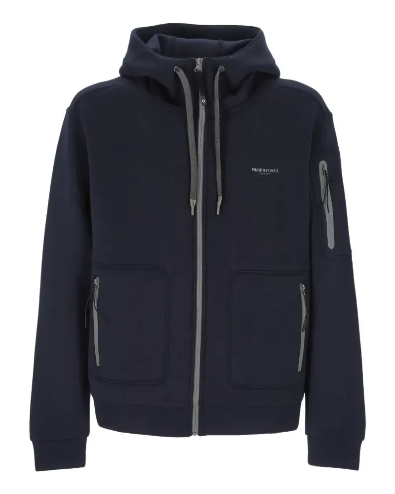 Murphy & Nye logo-print zip-up hoodie - Blau Blau