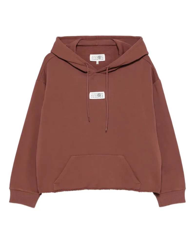 Maison Margiela logo-patch hoodie - Braun Braun