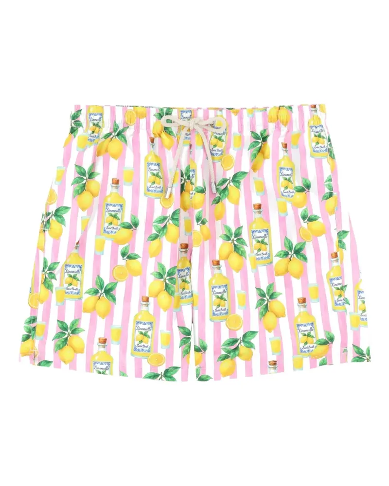 MC2 Saint Barth Lighting striped Limoncello-print swim shorts - Rosa Rosa