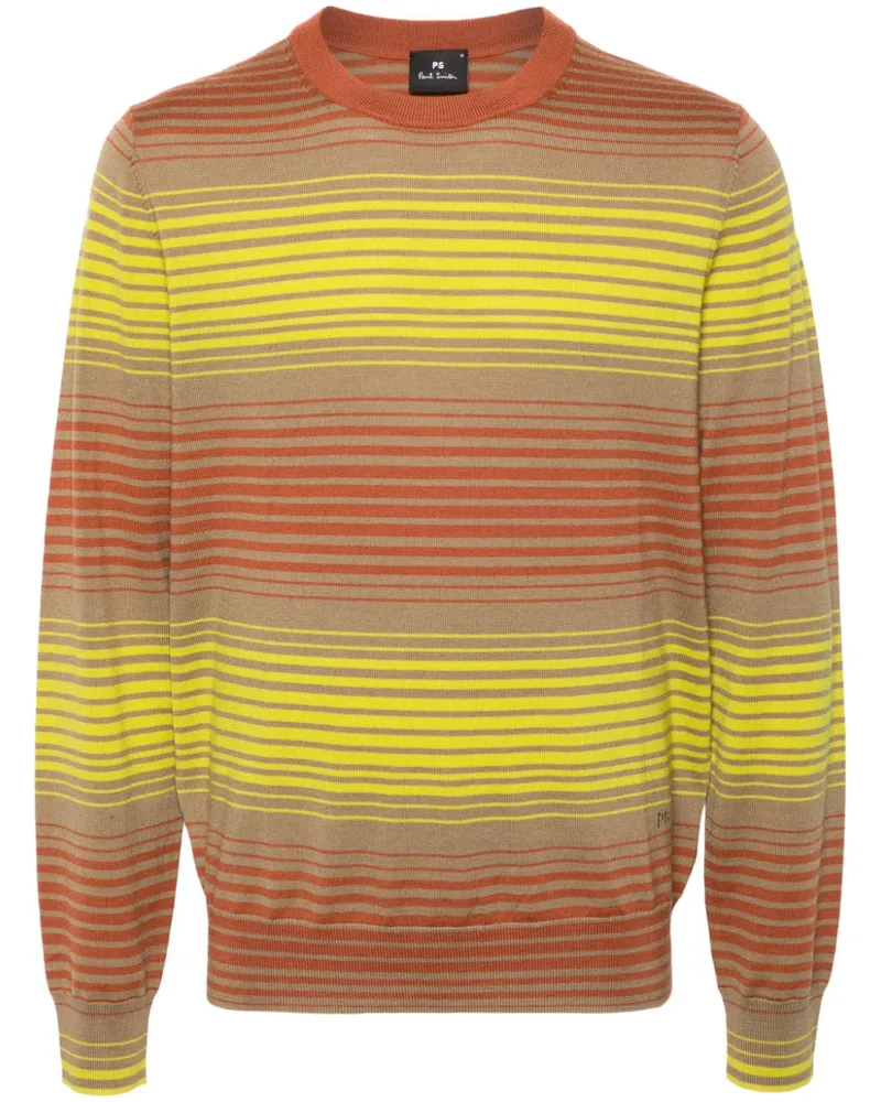 Paul Smith Gestreifter Merinopullover - Grün Grün