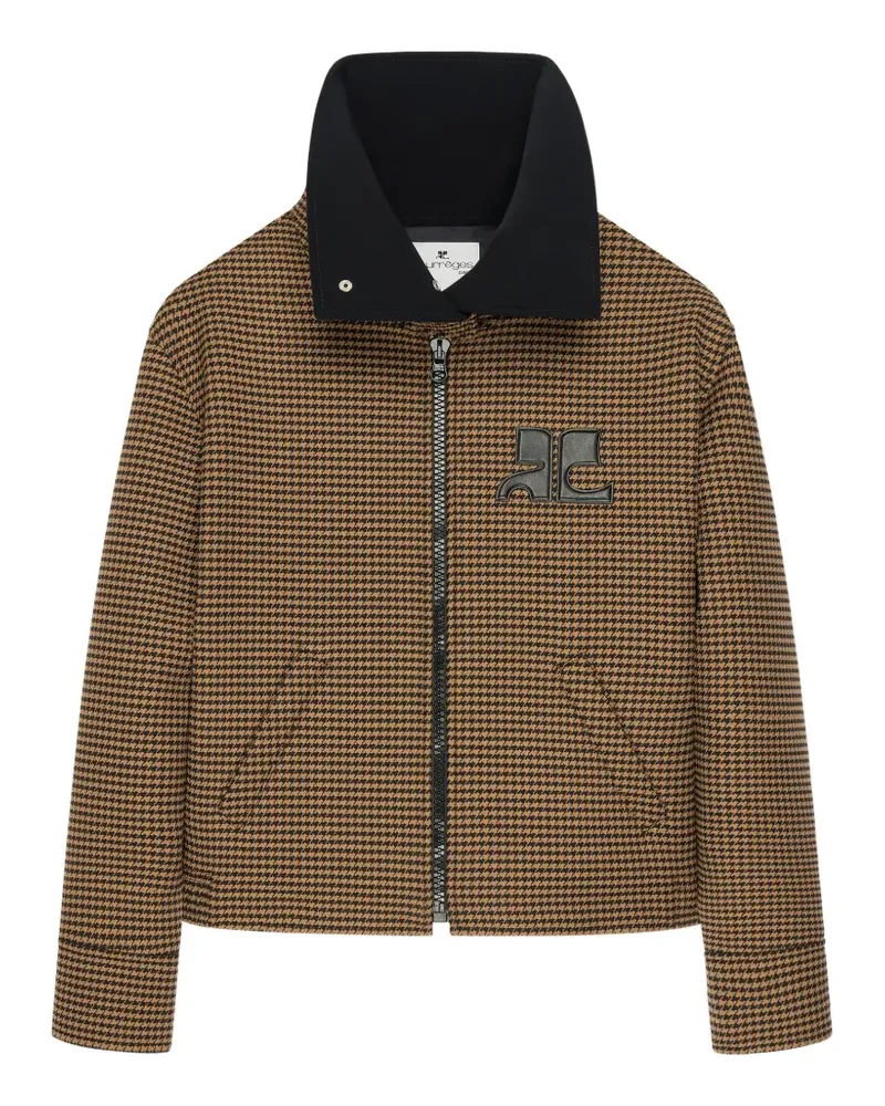 Courrèges Jacke mit Hahnentrittmuster - Braun Braun