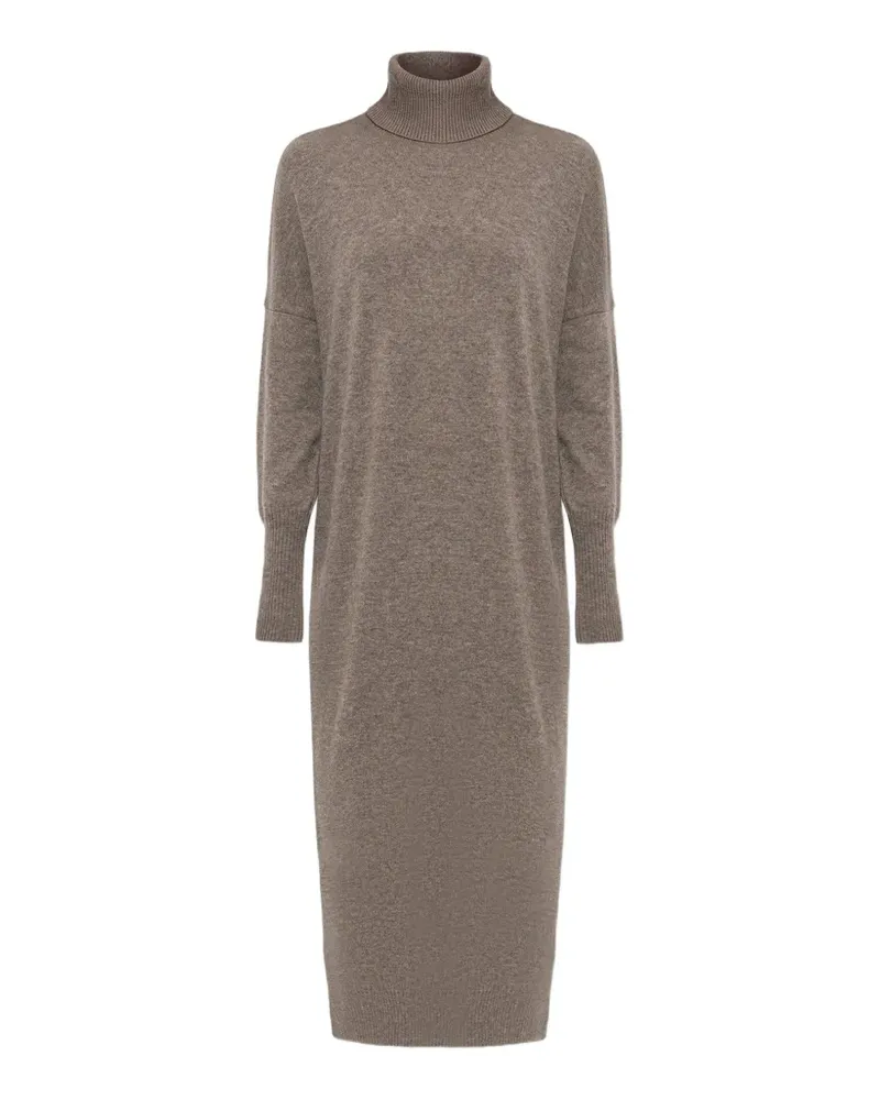 Paul & Shark roll-neck side-slit midi dress - Braun Braun