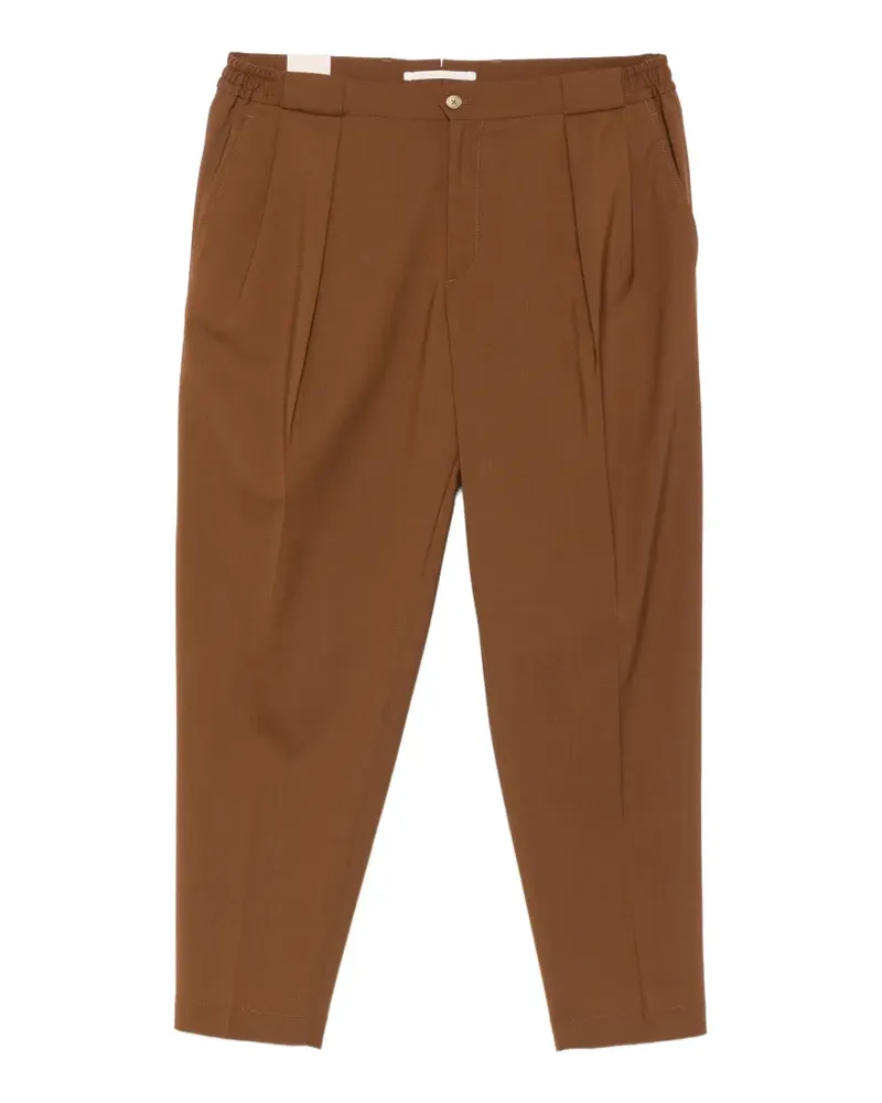 Briglia 1949 Portobellos pleated-front tapered trousers - Braun Braun