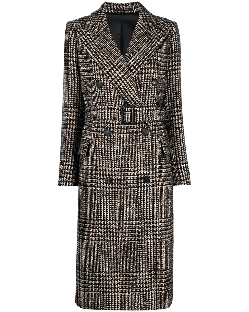 Tagliatore Mantel mit Hahnentrittmuster - Braun Braun