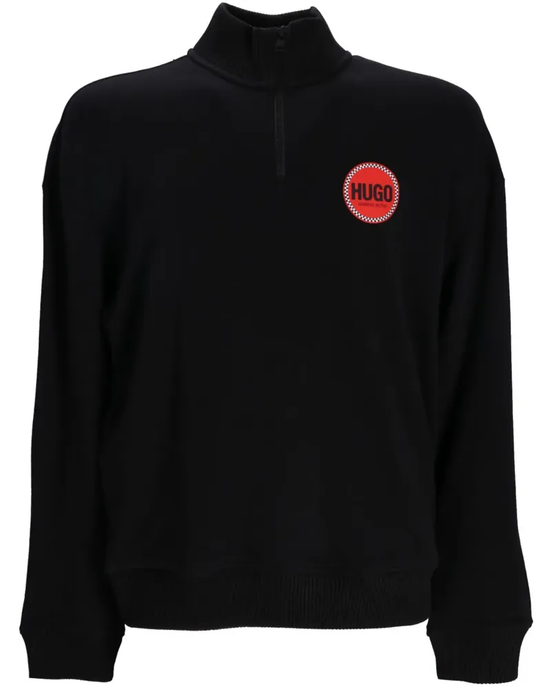 HUGO BOSS Sweatshirt mit Logo-Print - Schwarz Schwarz