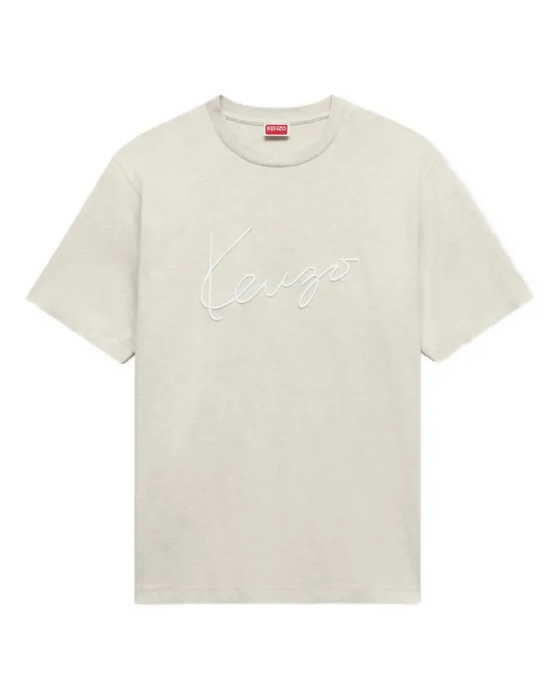 Kenzo logo-embroidered T-shirt - Grau Grau