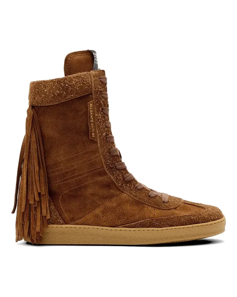 AllSaints Louise fringe-detail sneakers - Braun Braun