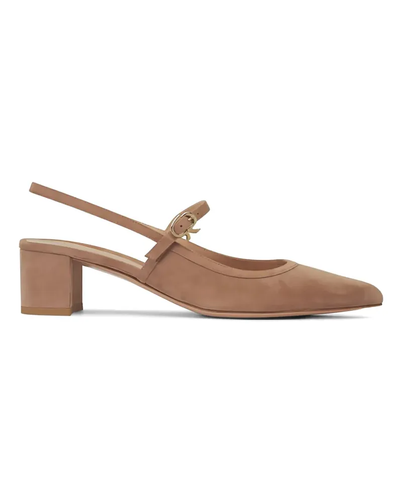 Gianvito Rossi slingback suede heeled pumps - Braun Braun