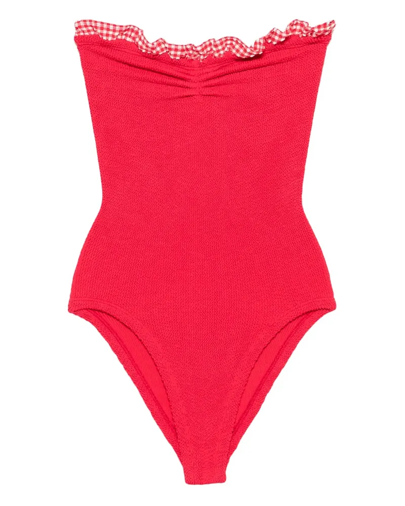 Hunza G Badeanzug mit Vichy-Karo - Rot Rot